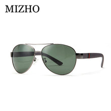 Load image into Gallery viewer, MIZHO Brand High Quality Original Polaroid Sunglasses Men 26g Light Polyamides Leg Alloy Pilots Classic Sunglasses Driver Green